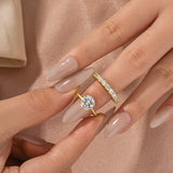 Moissanite S925 2.0Ct/4.0Ct Round Cut White Gold/Yellow Gold Wedding Ring Set