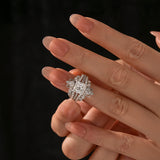 Moissanite 2.0 Ct Princess Cut Solitaire White Gold Engagement Ring with Enhancer Ring