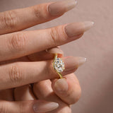 S925 Moissanite 2.5Ct Oval Cut Solitaire Ring 18K Gold Plated Promise Ring Everyday Wear Ring