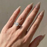 S925 Moissanite 2.0Ct Pear Cut White Gold Engagement Ring