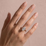 S925 Moissanite Curved 3.0Ct Marquise Cut White Gold Engagement Ring
