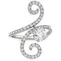 1.34 CTW DEW Round Moissanite Swirl Statement Ring in 14K White Gold