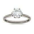 1.90 CTW DEW Round Moissanite Six Prong Solitaire Engagement Ring in 14K White Gold