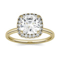 1.43 CTW DEW Cushion Moissanite Engagement Ring in 14K Yellow Gold