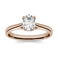2.10 CTW DEW Oval Moissanite Four Prong Solitaire Engagement Ring in 14K Rose Gold