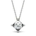 1.70 CTW DEW Princess Moissanite Solitaire Pendant in 14K White Gold