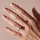 Solisfine Moissanite 2.0 Ct Round Cut 6 Prong Yellow Gold Engagement Ring