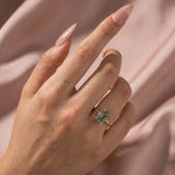 S925 Green Moissanite 3.5Ct Emerald Cut Solitaire Engagement Ring For Her