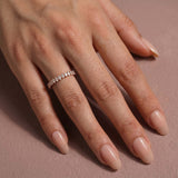 Solisfine Moissanite 3.0 Ct Oval Cut Full Rose Gold Wedding Band for Women