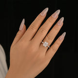 Solisfine Moissanite 3.0Ct~4.5 Ct Radiant Cut White Gold Engagement Ring For Women