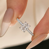 Solisfine Moissanite 1.0 Ct~4.0 Ct Radiant Cut White Gold Engagement Ring For Women