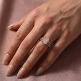 Solisfine 3.5 Ct Radiant Cut Moissanite Diamond Wedding Ring with Round & Marquise Accents Bands