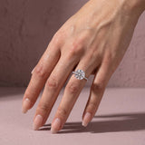 Moissanite 4.0 Ct Round White Gold Pave Engagement Ring