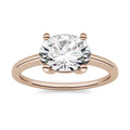 2.10 CTW DEW Oval Moissanite East-West Solitaire Engagement Ring in 14K Rose Gold