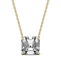 2.21 CTW DEW Asscher Moissanite Solitaire Pendant in 14K Yellow Gold
