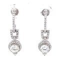 1.49 CTW DEW Moissanite Halo Drop Earrings in 14K White Gold
