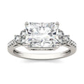2.90 CTW DEW Radiant Moissanite Engagement Ring in 14K White Gold