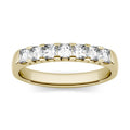 1.89 CTW DEW Princess Moissanite Shared Prong Anniversary Band in 14K Yellow Gold