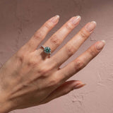 Solisfine Moissanite 3.0Ct Round Cut 6 Prong White Gold Promise Rings For Women