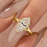 3.0Ct Split Shank Marquise Cut Moissanite Ring in S925 Sterling Silver