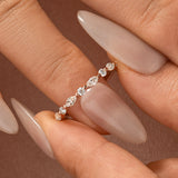 Solisfine Moissanite 0.55 Ct Marquise-Round Rose Gold Wedding Band