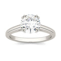 1.50 CTW DEW Round Moissanite Double Prong Solitaire Engagement Ring in 14K White Gold