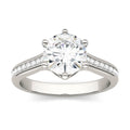 1.66 CTW DEW Round Moissanite Engagement Ring in 14K White Gold