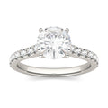 1.88 CTW DEW Round Moissanite Stone-Stone Engagement Ring in 14K White Gold