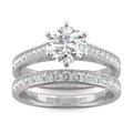 1.64 CTW DEW Round Moissanite Bridal Set in 14K White Gold