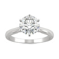 1.50 CTW DEW Round Moissanite Six-Prong Solitaire Engagement Ring in 14K White Gold