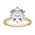 3.10 CTW DEW Round Moissanite Solitaire Ring in 14K Two-Tone Gold