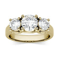 2.00 CTW DEW Round Moissanite Three-Stone Ring in 14K Yellow Gold