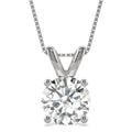 3.10 CTW DEW Round Moissanite Basket Pendant in 14K White Gold