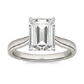 2.52 CTW DEW Emerald Moissanite Solitaire Ring in 14K White Gold