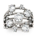 3.14 CTW DEW Round Moissanite Galaxy Ring in 14K White Gold