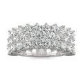 3.10 CTW DEW Round Moissanite Three-Row Ring in 14K White Gold