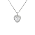 2.13 CTW DEW Heart Moissanite Halo Pendant in 14K White Gold