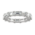 3.78 CTW DEW Emerald Moissanite East-West Eternity Band in 14K White Gold