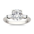2.27 CTW DEW Round Moissanite Three-Stone Ring in 14K White Gold