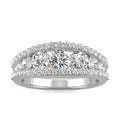 1.53 CTW DEW Round Moissanite Graduated Band in 14K White Gold