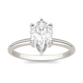 1.50 CTW DEW Pear Moissanite Engagement Ring in 14K White Gold