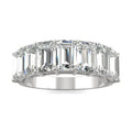 4.06 CTW DEW Emerald Moissanite Seven-Stone Anniversary Band in 14K White Gold