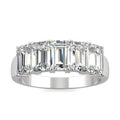2.90 CTW DEW Emerald Moissanite Five-Stone Anniversary Band in 14K White Gold