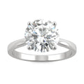 2.70 CTW DEW Round Moissanite Solitaire Ring in 14K White Gold