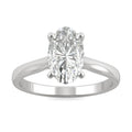 2.30 CTW DEW 14K White Gold Moissanite Elongated Oval Solitaire Engagement Ring