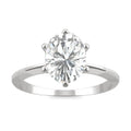 2.10 CTW DEW Oval Moissanite Six-Prong Solitaire Engagement Ring in 14K White Gold