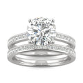 2.27 CTW DEW Round Moissanite Channel Set Bridal Set in 14K White Gold