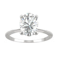 2.10 CTW DEW Oval Moissanite Solitaire Engagement Ring in 14K White Gold