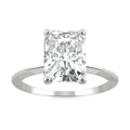 2.70 CTW DEW Radiant Moissanite Solitaire Engagement Ring in 14K White Gold