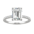 2.76 CTW DEW Emerald Moissanite Ring in 14K White Gold